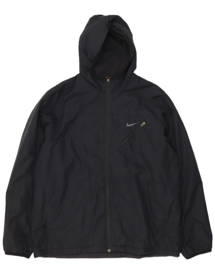 Nike Mens Hooded Tracksuit Top Jacket UK 46/48 XL Black Polyester