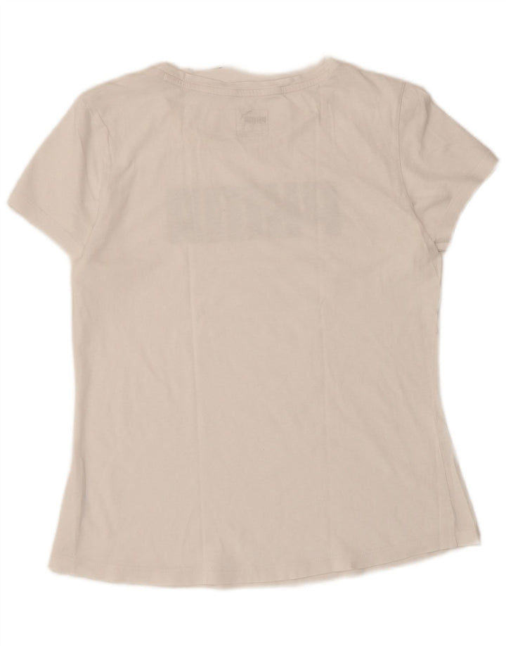 Puma Grafisk T-Shirt Top UK 12 Medium White
