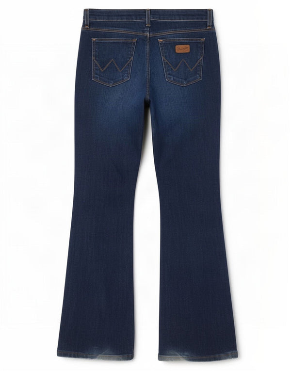 Wrangler Womens Curve Flared Jeans W30 L32 Μπλε βαμβακερό