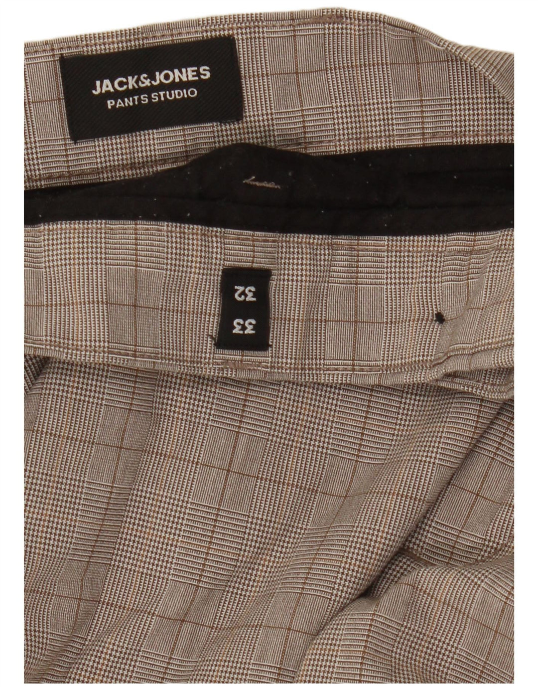 Jack & Jones Mens Slim Suit Trousers W33 L32 Grey Check