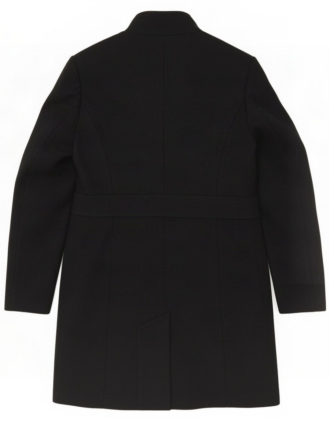 Benetton Womens Overcoat UK 8 Small Black Wool
