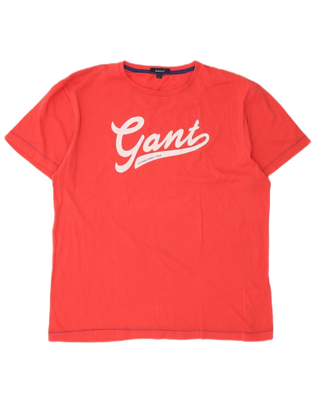 Gant Mens Graphic T-Shirt Top Large Red Cotton