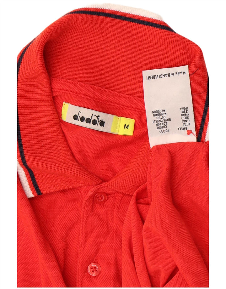 DIADORA Mens Polo Shirt Medium Red Cotton