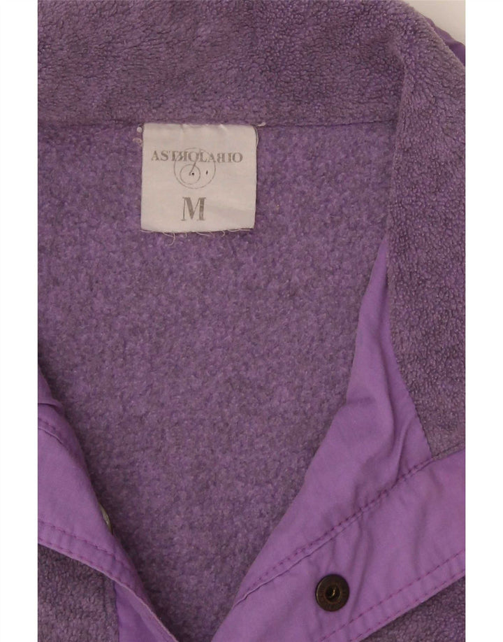 Astrolabio Mens Button Neck Fleece Jumper Medium Purple