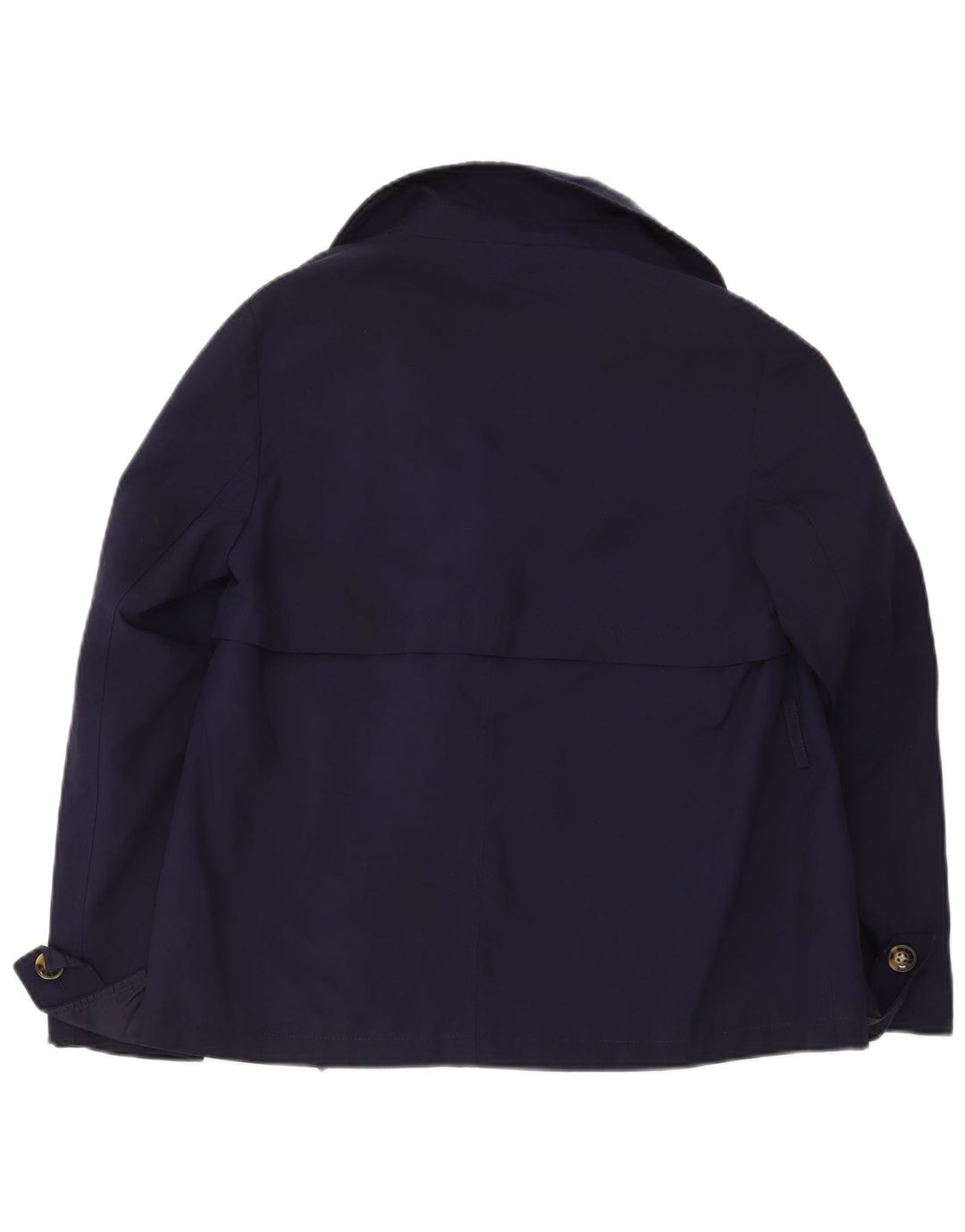 Marks & Spencer Womens Short Trench Coat UK 14 Large Navy Blue Polyester