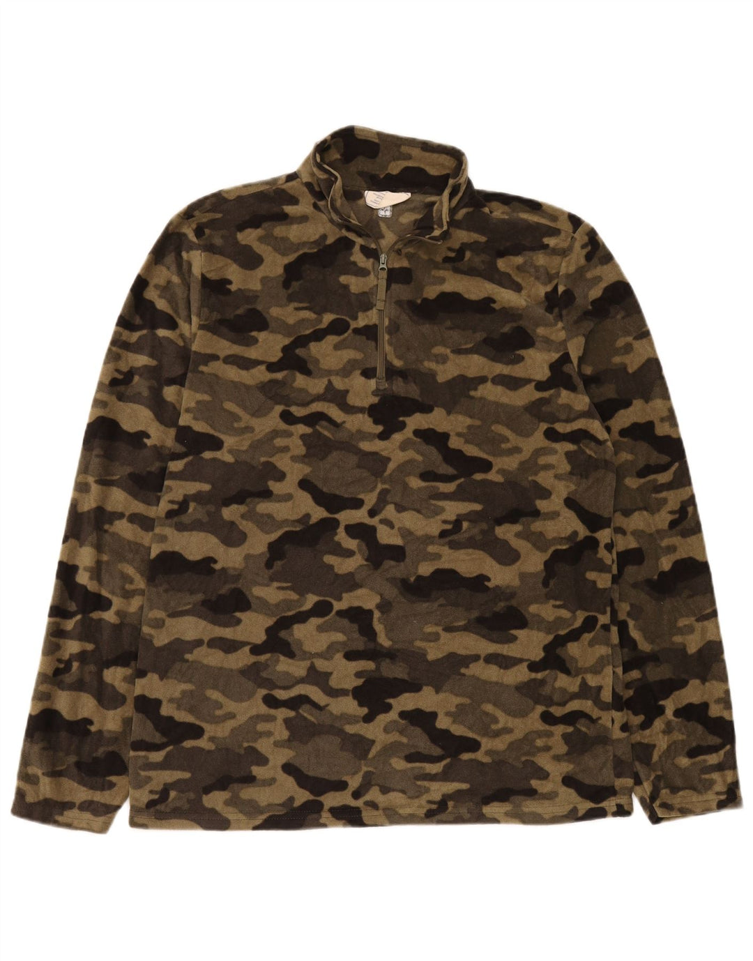 Mountain Warehouse Mens Zip Neck Fleece Jumper Medium Beige Camouflage