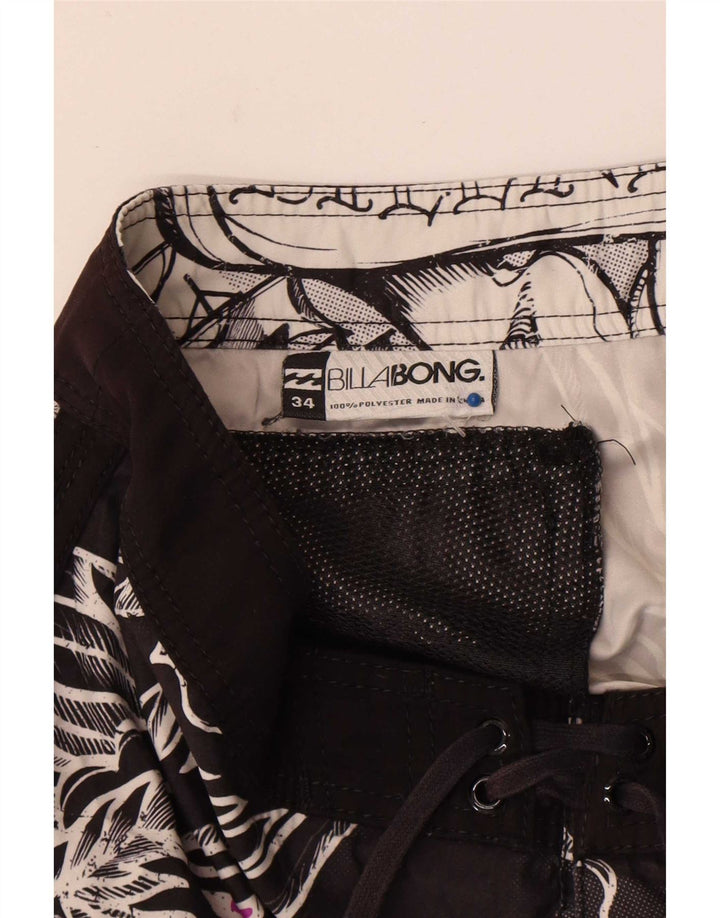 Billabong Mens Graphic Swimming Shorts Large Black Floral Polyester
