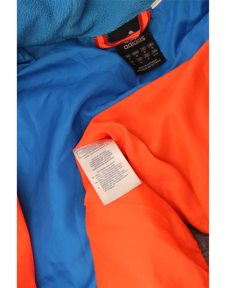 Adidas Chaqueta acolchada holgada con capucha para hombre UK 38 Poliéster gris medio