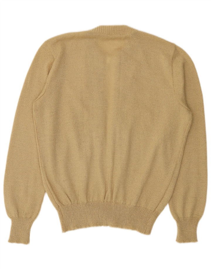 Maglione cardigan aperto da donna vintage UK 14 Beige medio