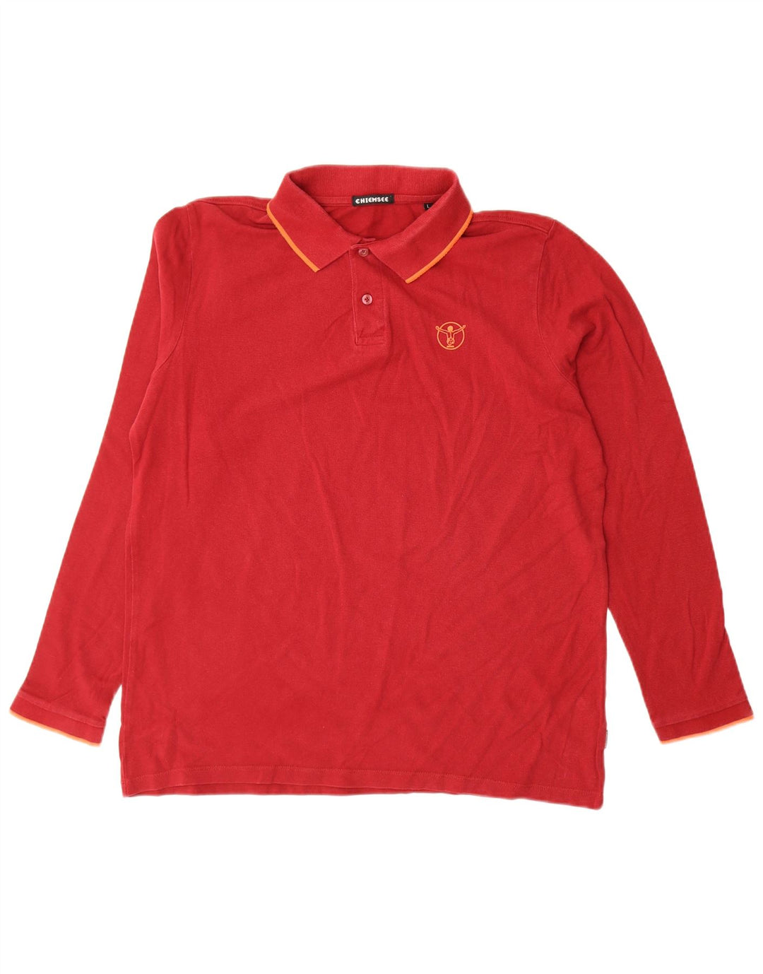 Polo da uomo a maniche lunghe Chiemsee grande in cotone rosso