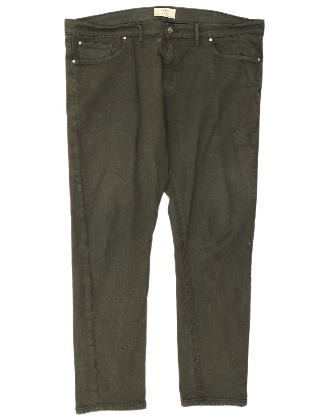 Marks & Spencer Mens Slim Jeans W42 L31 Green Cotton