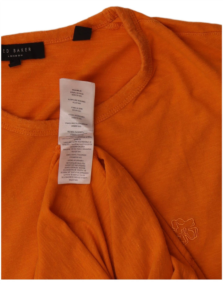 Ted Baker Mens T-Shirt Top Size 3 Medium Orange Cotton