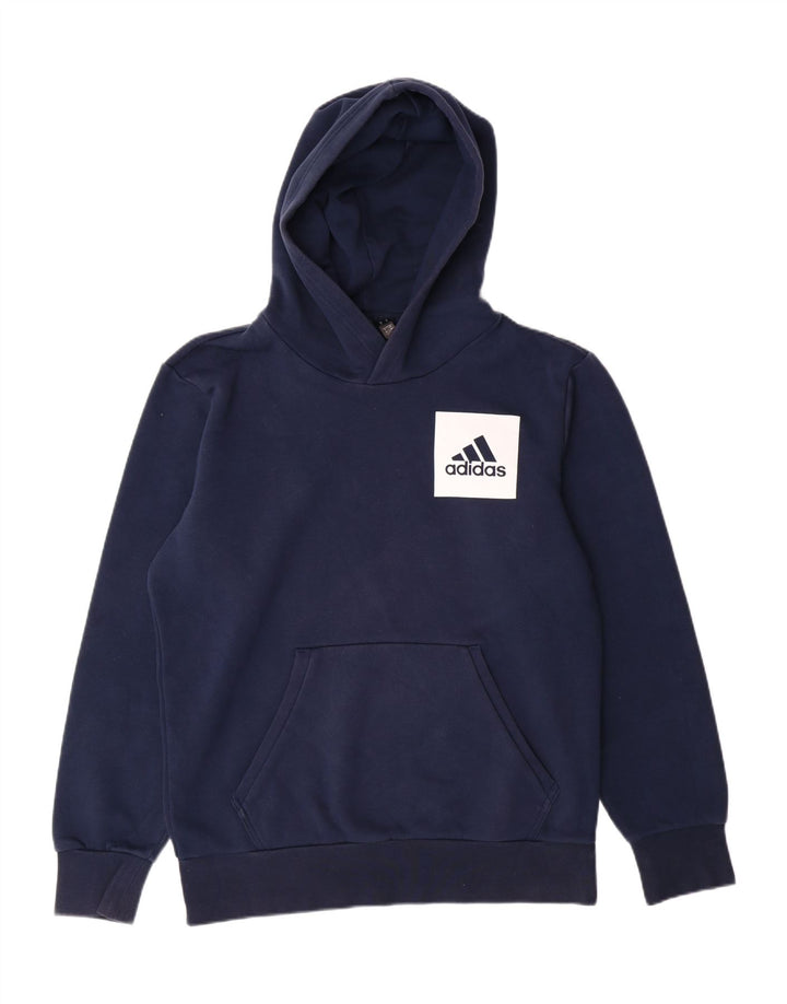ADIDAS Mens Hoodie Jumper Medium Navy Blue Cotton Vintage Adidas and Second-Hand Adidas from Messina Hembry 