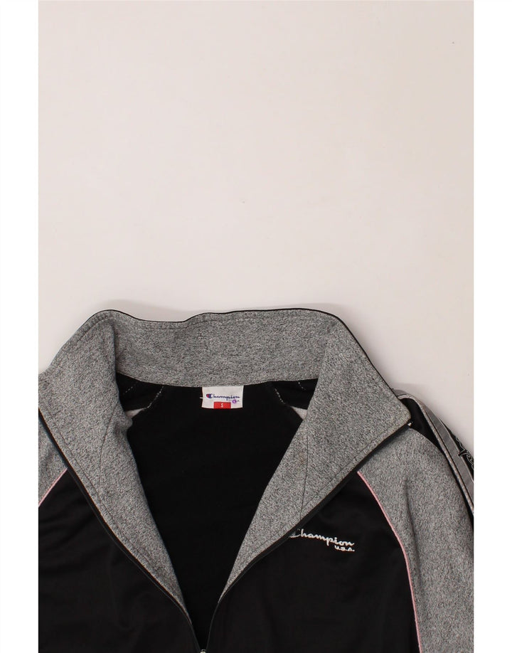 CHAMPION Mens Loose Fit Tracksuit Top Jacket Small Black Colourblock Vintage Champion and Second-Hand Champion from Messina Hembry 