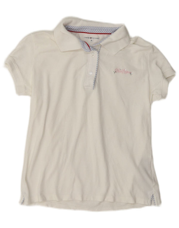 Tommy Hilfiger Girls Polo Shirt 13-14 Years White Cotton
