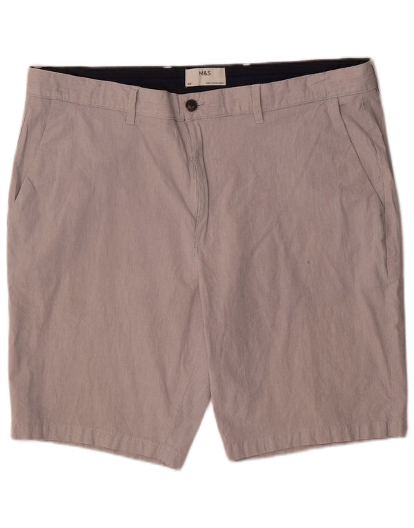 Marks & Spencer Chino Shorts til mænd W40 XL Grå nålestribet bomuld