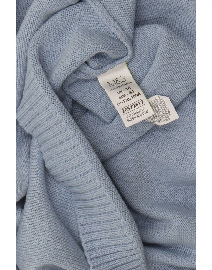 Marks & Spencer Womens Boat Neck Jumper Sweater UK 16 Large Blue