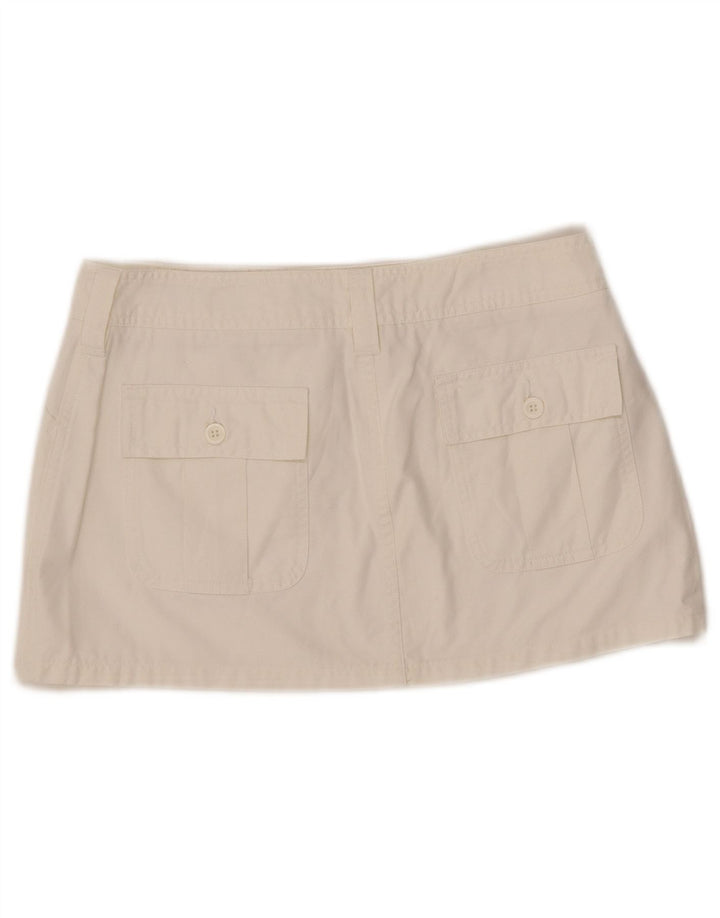 Benetton Damen Minirock IT 42 Medium W29 Weiße Baumwolle