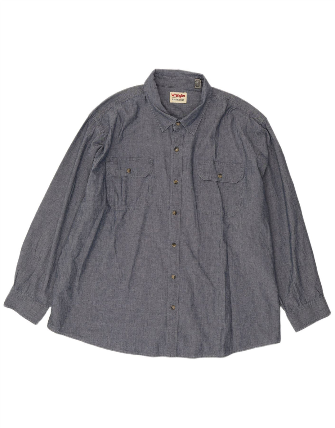 WRANGLER Herrenhemd 3XL Marineblau aus Baumwolle