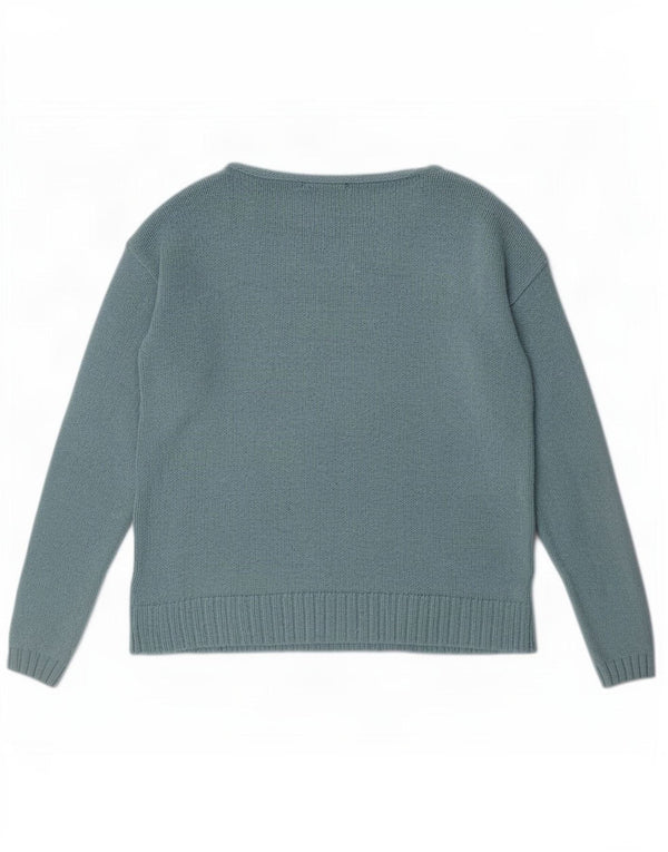 White Stuff Womens Boat Neck Jumper Sweater UK 12 Medium Blue Viscose