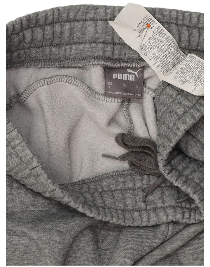 PUMA Mens Tracksuit Trousers Joggers Large  Grey Cotton