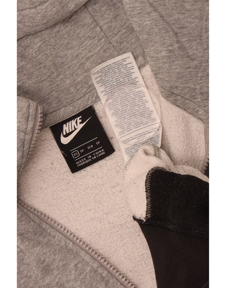 Suéter masculino NIKE com capuz e zíper e pescoço XS cinza colorblock algodão