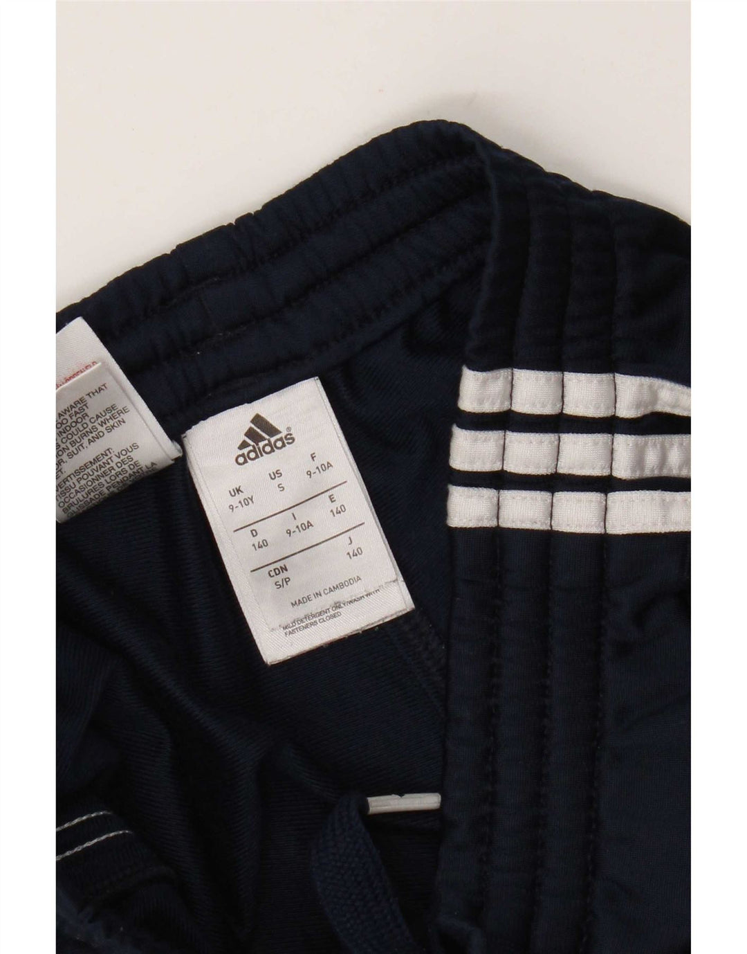 Adidas Boys Tracksuit Trousers 9-10 Years Navy Blue Polyester