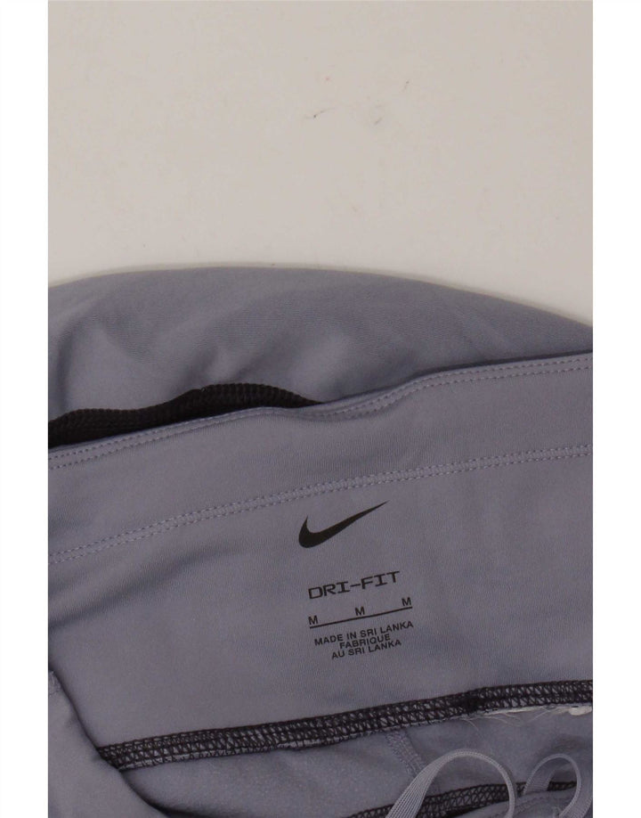 Nike Womens Dri Fit Leggings UK 14 Medium Purple Colourblock