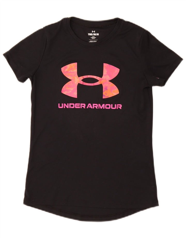 Under Armour Mädchen-T-Shirt mit Grafik, 9–10 Jahre, mittelschwarzes Polyester