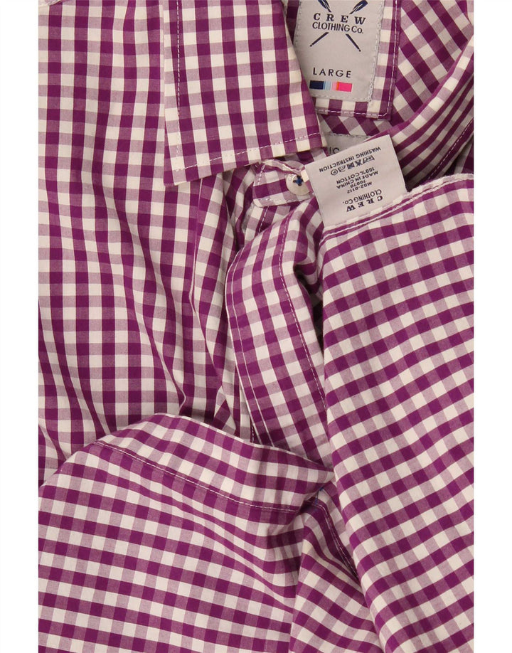 Crew Clothing Camicia da uomo grande in cotone a quadretti viola