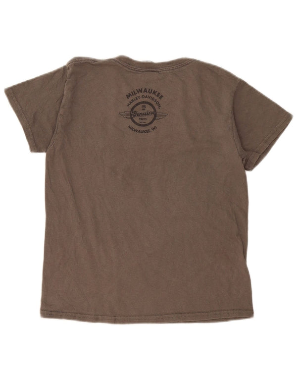 Harley Davidson Grafik-T-Shirt für Damen, UK 10, Größe S, Grau, Baumwolle