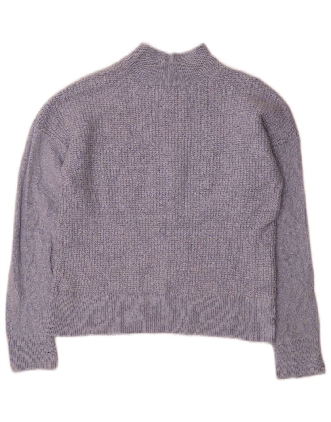 Hobbs Womens Crop Turtle Neck Jumper Sweater UK 12 Medium Blue Viscose