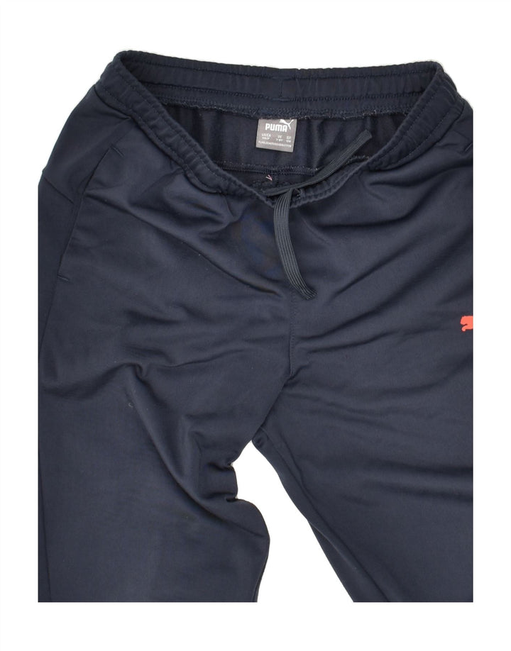 PUMA Boys Tracksuit Trousers 7-8 Years Navy Blue Polyester | Vintage Puma | Thrift | Second-Hand Puma | Used Clothing | Messina Hembry 