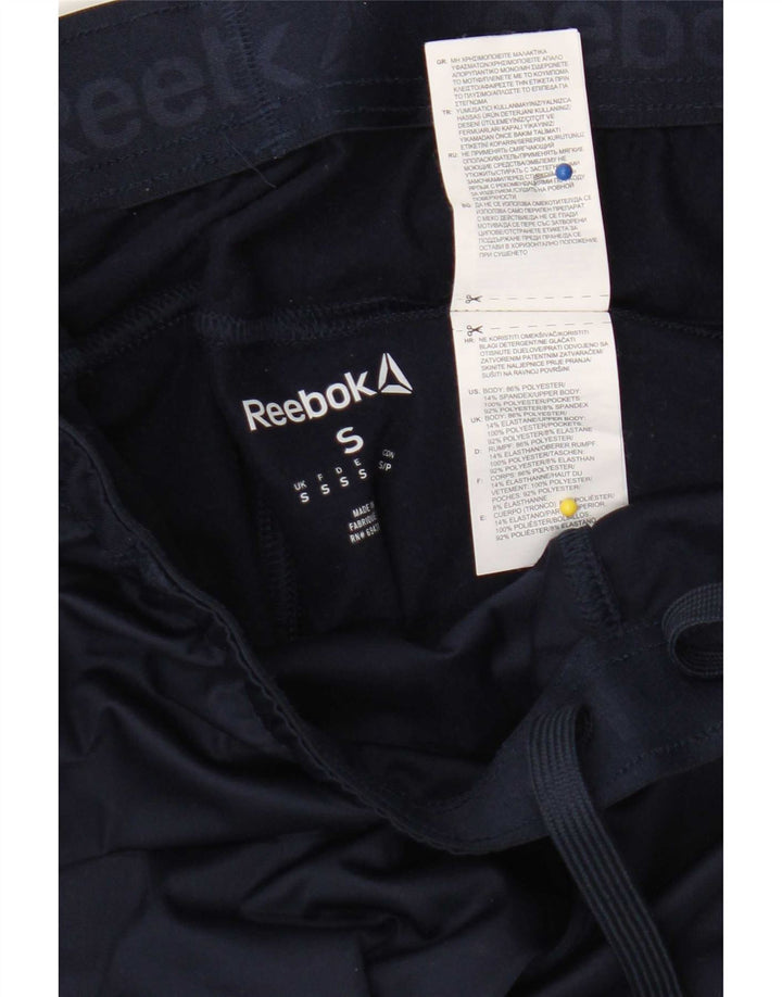 Reebok Mens Tracksuit Trousers Small Navy Blue Polyester