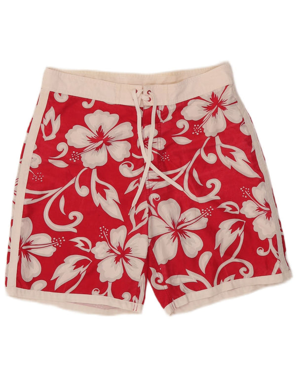 Sundek Mens Swimming Shorts Large Red Floral Polyester