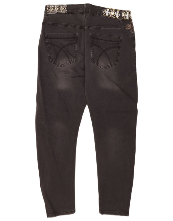 Desigual Jeans slim crop invecchiati da donna W30 L25 cotone nero