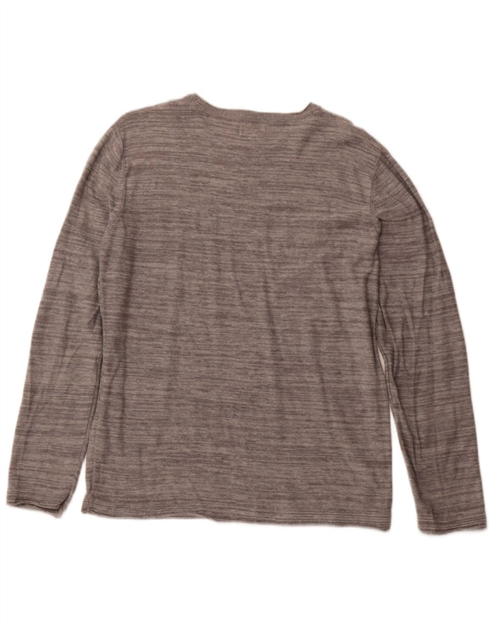 JACK & JONES Top pentru bărbați cu mânecă lungă, mare, gri din bumbac