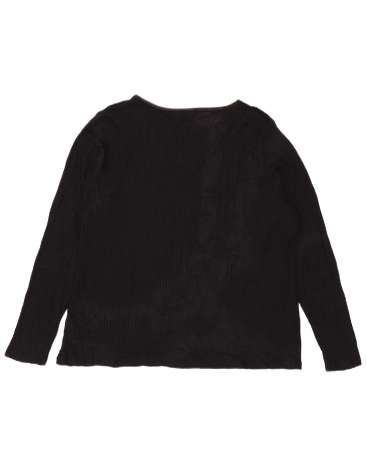 Marks & Spencer Womens Top Long Sleeve UK 24 4XL  Black Viscose