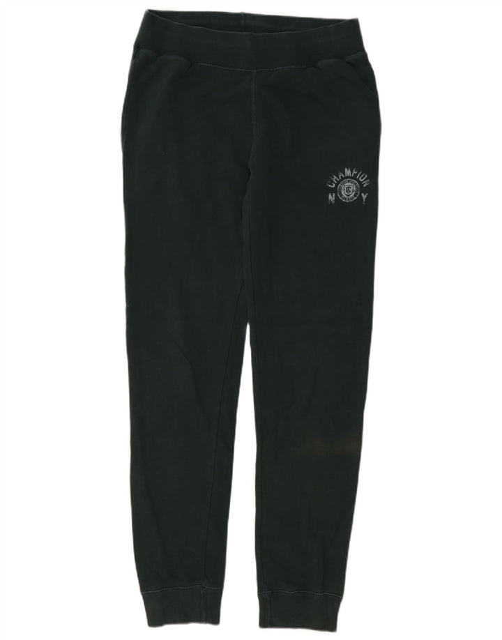 CHAMPION Mens Graphic Tracksuit Trousers Joggers Small  Green