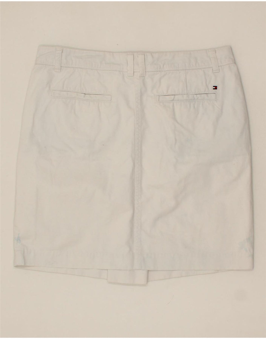 TOMMY HILFIGER Womens Mini Skirt US 6 Medium W32  White Cotton Vintage Tommy Hilfiger and Second-Hand Tommy Hilfiger from Messina Hembry 