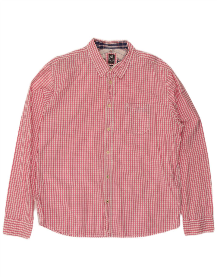 White Stuff Mens Classic Fit Shirt XL Pink Check Cotton