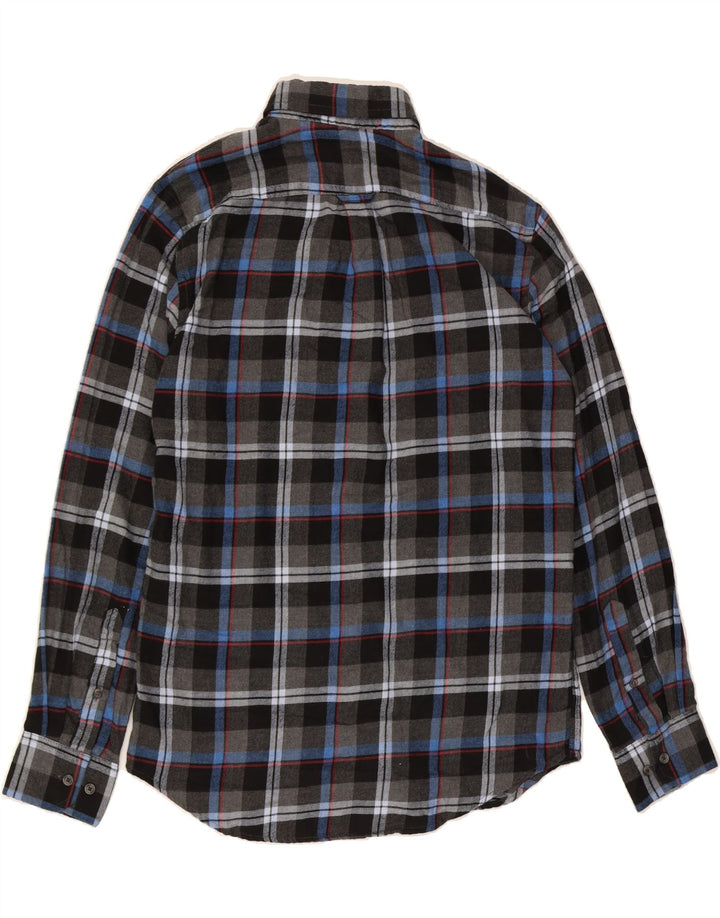 IZOD Mens Flannel Shirt Small Grey Check Cotton Vintage Izod and Second-Hand Izod from Messina Hembry 