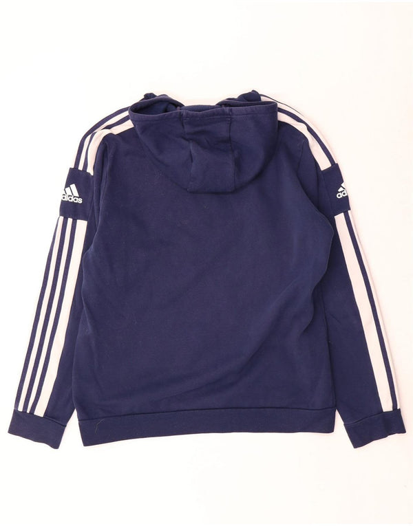 Felpa con cappuccio da uomo Adidas Large in cotone color block blu navy