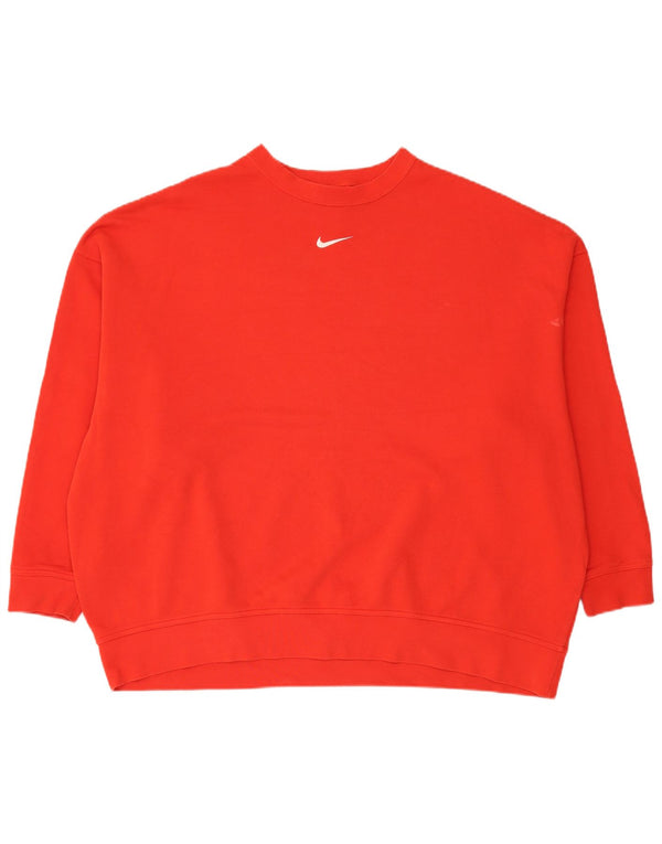 Felpa Nike da uomo vestibilità ampia, maglione rosso medio, cotone