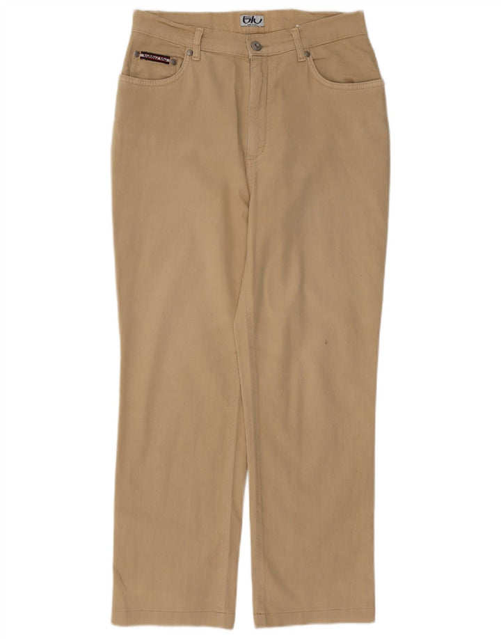 Calça feminina reta casual BYBLOS W31 L25 algodão bege