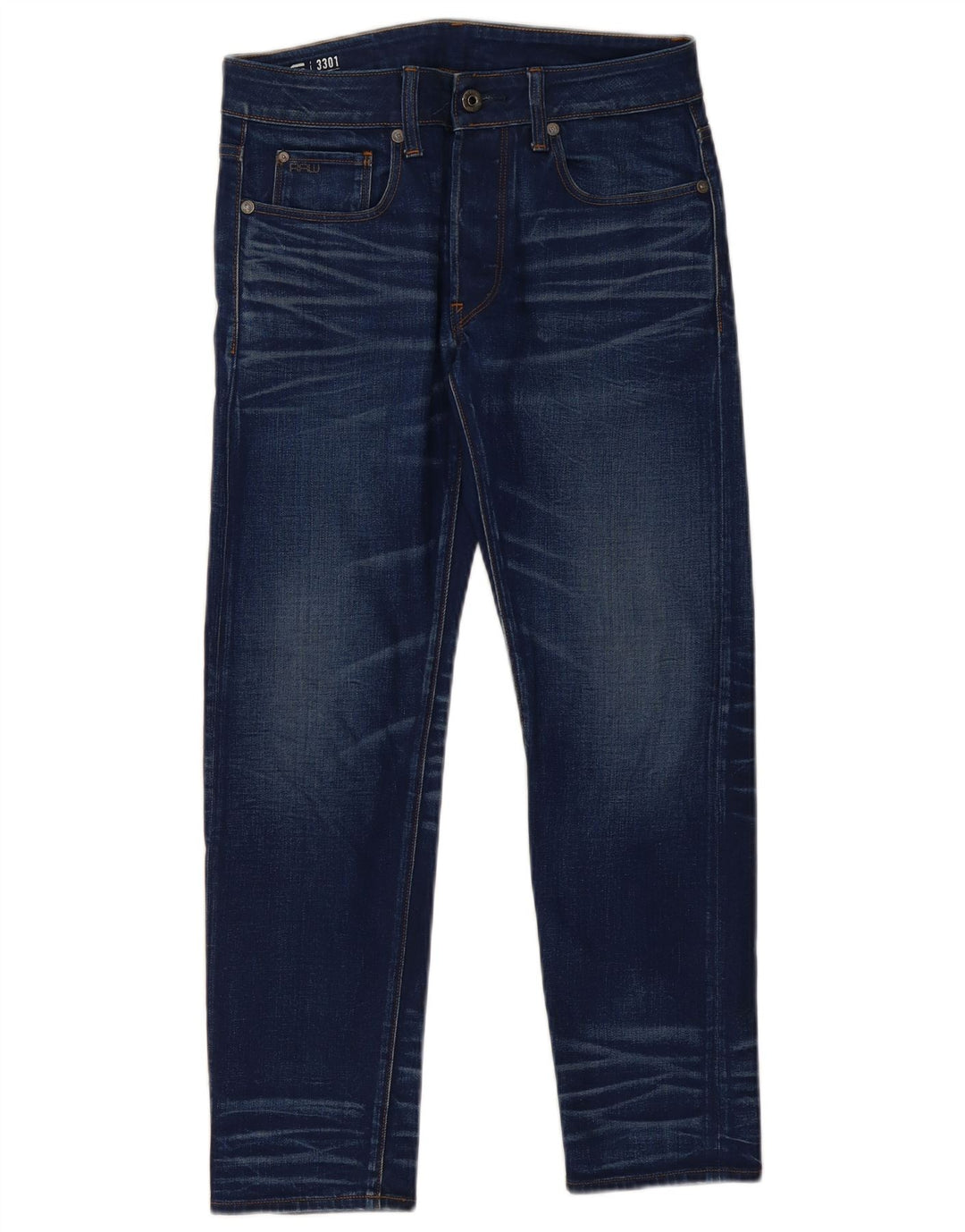 G-STAR Womens 3301 Slim Jeans W28 L28 Blue Cotton