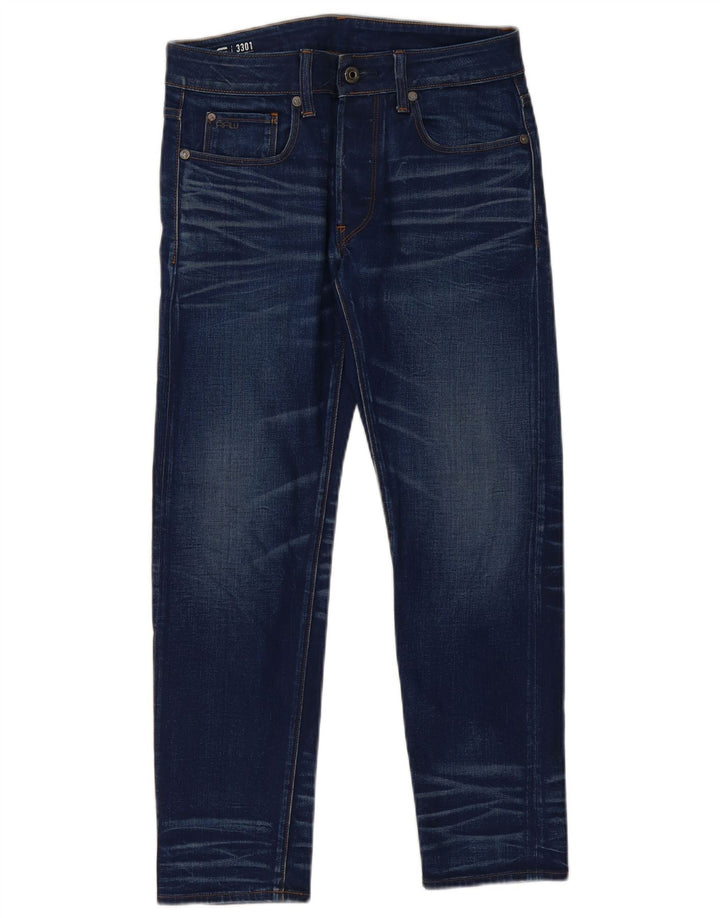 G-STAR Womens 3301 Slim Jeans W28 L28 Blue Cotton