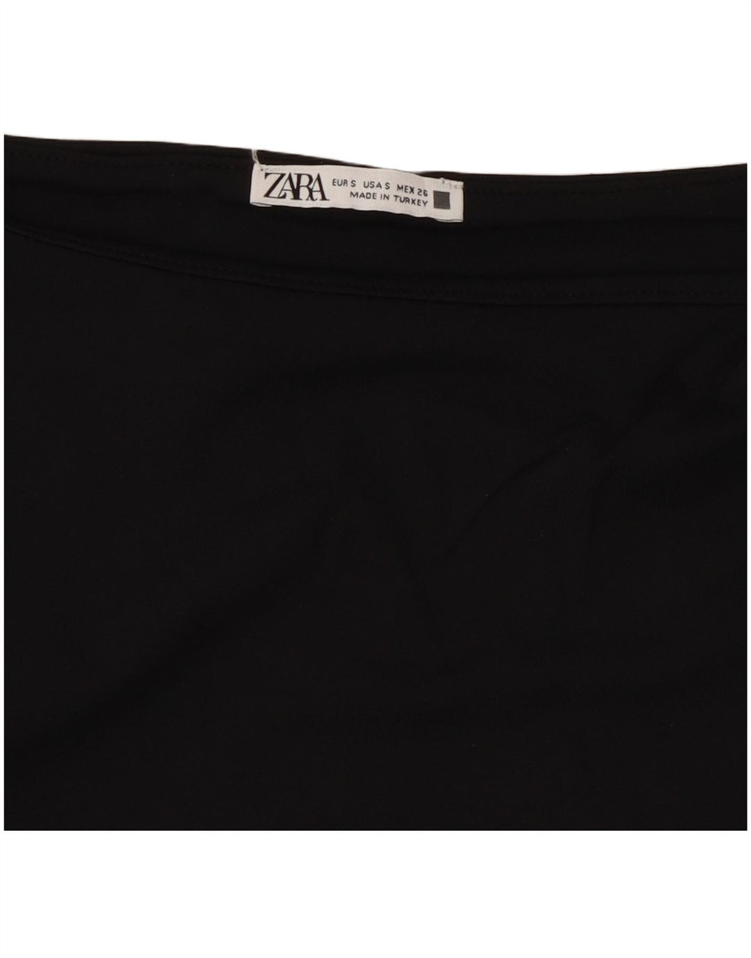 ZARA Womens Crop Blouse Top UK 8 Small Black