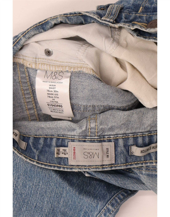 Marks & Spencer Vaqueros rectos regulares para hombre W30 L31 Algodón azul