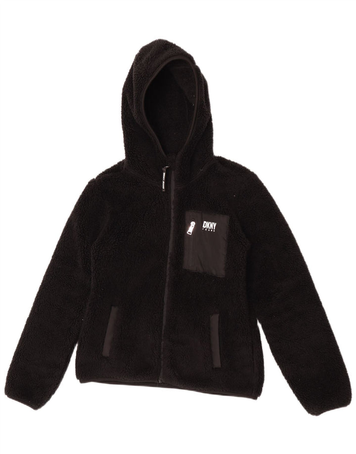 Dkny Girls Fleece Jacket 14-15 Years Large  Black Polyester